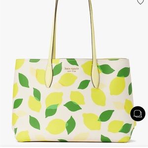 NWT Lemon Kate Spade ♠️ Tote Bag AND yellow Kate Wristlet